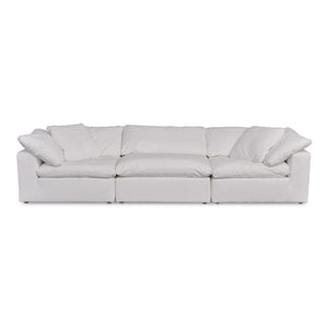 Moe's Home Clay Modular Sofa - Ultra-comfortable Performance Fabric Seating With Stain-resistant Technology White Upholstery, 100% Polyester Livesmart Stain Resistant Fabric,Wood And Plywood Frame Yj-1026-05