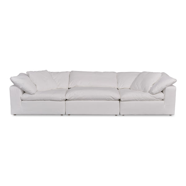 Moe's Home Clay Modular Sofa - Ultra-comfortable Performance Fabric Seating With Stain-resistant Technology White Upholstery, 100% Polyester Livesmart Stain Resistant Fabric,Wood And Plywood Frame Yj-1026-05
