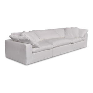 Moe's Home Clay Modular Sofa - Ultra-comfortable Performance Fabric Seating With Stain-resistant Technology White Upholstery, 100% Polyester Livesmart Stain Resistant Fabric,Wood And Plywood Frame Yj-1026-05