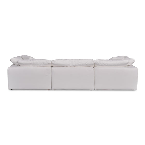 Moe's Home Clay Modular Sofa - Ultra-comfortable Performance Fabric Seating With Stain-resistant Technology White Upholstery, 100% Polyester Livesmart Stain Resistant Fabric,Wood And Plywood Frame Yj-1026-05