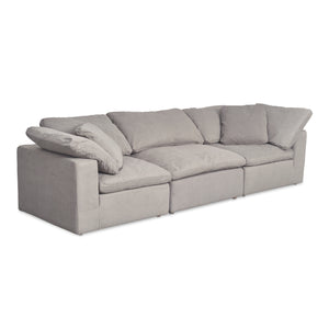 Moe's Home Clay Modular Sofa - Ultra-comfortable Performance Fabric Seating With Stain-resistant Technology Grey Upholstery, 100% Polyester Livesmart Stain Resistant Fabric,Wood And Plywood Frame Yj-1026-29