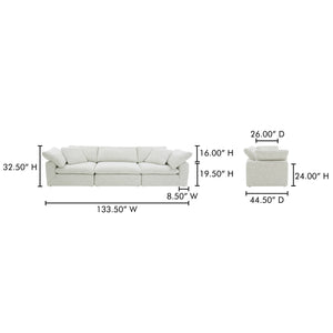 Moe's Home Clay Modular Sofa - Ultra-comfortable Performance Fabric Seating With Stain-resistant Technology Grey Upholstery, 100% Polyester Neverfear™ Fabric,Wood And Plywood Frame Yj-1026-49