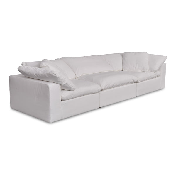 Moe's Home Terra Modular Sofa - Scandi-style Comfort With Stain-resistant Fabric For Busy Households And Families White Upholstery, 100% Polyester Livesmart Stain Resistant Fabric,Wood And Plywood Frame Yj-1027-05