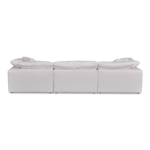 Moe's Home Terra Modular Sofa - Scandi-style Comfort With Stain-resistant Fabric For Busy Households And Families White Upholstery, 100% Polyester Livesmart Stain Resistant Fabric,Wood And Plywood Frame Yj-1027-05