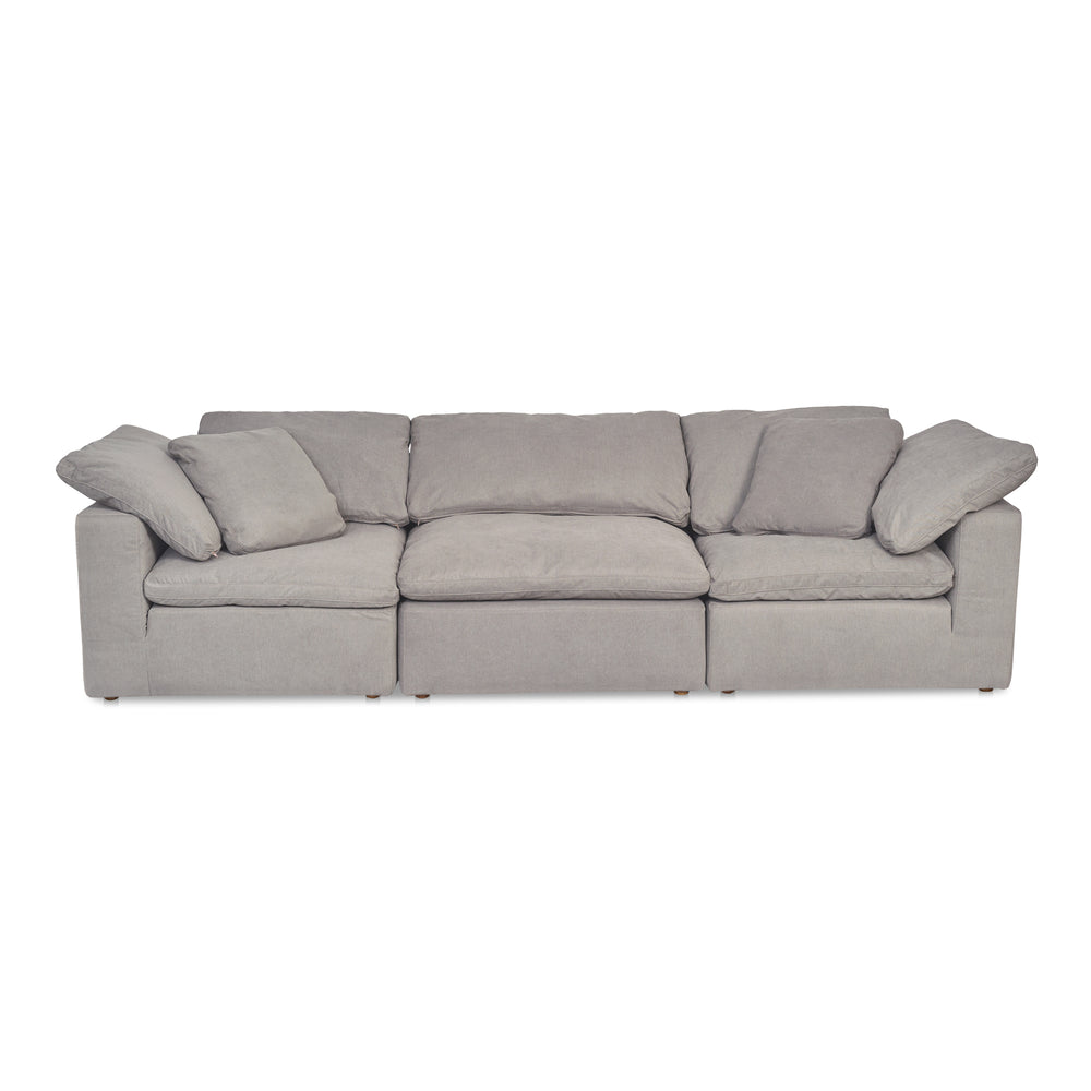 Moe's Home Terra Modular Sofa - Scandi-style Comfort With Stain-resistant Fabric For Busy Households And Families Grey Upholstery, 100% Polyester Livesmart Stain Resistant Fabric,Wood And Plywood Frame Yj-1027-29