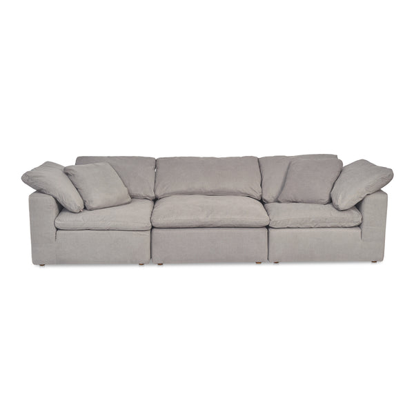 Moe's Home Terra Modular Sofa - Scandi-style Comfort With Stain-resistant Fabric For Busy Households And Families Grey Upholstery, 100% Polyester Livesmart Stain Resistant Fabric,Wood And Plywood Frame Yj-1027-29