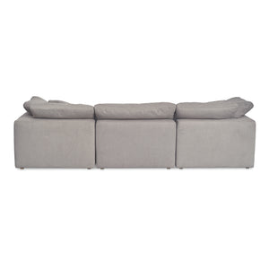 Moe's Home Terra Modular Sofa - Scandi-style Comfort With Stain-resistant Fabric For Busy Households And Families Grey Upholstery, 100% Polyester Livesmart Stain Resistant Fabric,Wood And Plywood Frame Yj-1027-29