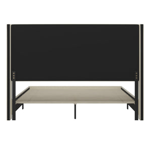 English Elm Quinn Full Upholstered Platform Bed with Wingback Headboard for Modern Comfort & Easy Assembly Beige In Stock. Usually ships in 24 - 48 business hours YK-1077-BEIGE-K-GG
