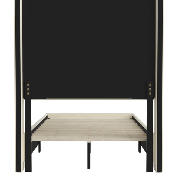 English Elm Quinn Full Upholstered Platform Bed with Wingback Headboard for Modern Comfort & Easy Assembly Beige In Stock. Usually ships in 24 - 48 business hours YK-1077-BEIGE-T-GG