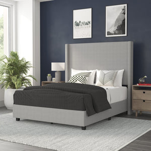 English Elm Quinn Full Upholstered Platform Bed with Wingback Headboard for Modern Comfort & Easy Assembly Gray In Stock. Usually ships in 24 - 48 business hours YK-1077-GY-F-GG