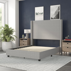 English Elm Quinn Full Upholstered Platform Bed with Wingback Headboard for Modern Comfort & Easy Assembly Gray In Stock. Usually ships in 24 - 48 business hours YK-1077-GY-F-GG