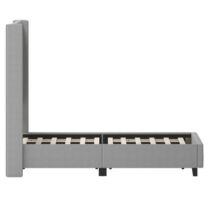 English Elm Quinn Full Upholstered Platform Bed with Wingback Headboard for Modern Comfort & Easy Assembly Gray In Stock. Usually ships in 24 - 48 business hours YK-1077-GY-F-GG