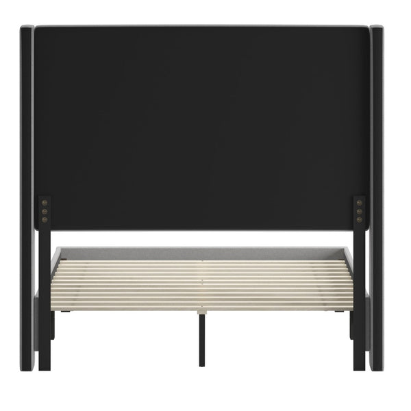 English Elm Quinn Full Upholstered Platform Bed with Wingback Headboard for Modern Comfort & Easy Assembly Gray In Stock. Usually ships in 24 - 48 business hours YK-1077-GY-F-GG