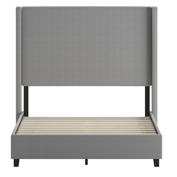 English Elm Quinn Full Upholstered Platform Bed with Wingback Headboard for Modern Comfort & Easy Assembly Gray In Stock. Usually ships in 24 - 48 business hours YK-1077-GY-F-GG