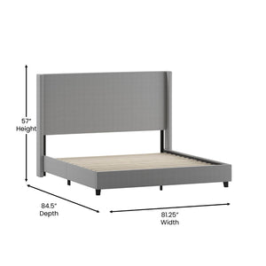 English Elm Quinn Full Upholstered Platform Bed with Wingback Headboard for Modern Comfort & Easy Assembly Gray In Stock. Usually ships in 24 - 48 business hours YK-1077-GY-K-GG