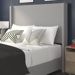 English Elm Quinn Full Upholstered Platform Bed with Wingback Headboard for Modern Comfort & Easy Assembly Gray In Stock. Usually ships in 24 - 48 business hours YK-1077-GY-Q-GG