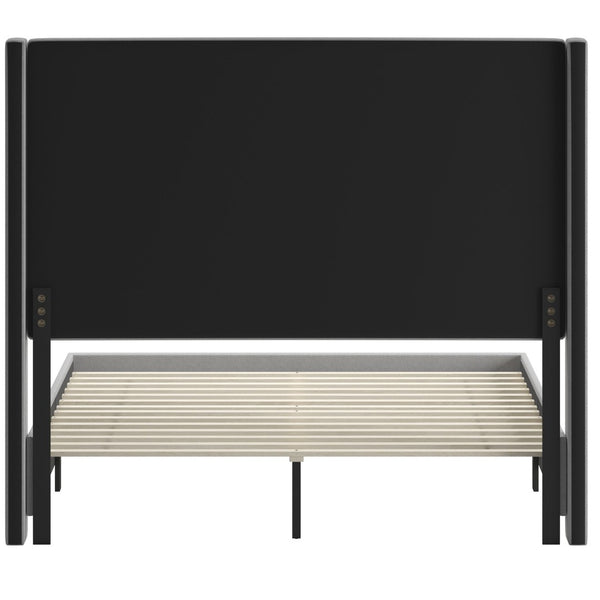 English Elm Quinn Full Upholstered Platform Bed with Wingback Headboard for Modern Comfort & Easy Assembly Gray In Stock. Usually ships in 24 - 48 business hours YK-1077-GY-Q-GG