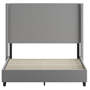 English Elm Quinn Full Upholstered Platform Bed with Wingback Headboard for Modern Comfort & Easy Assembly Gray In Stock. Usually ships in 24 - 48 business hours YK-1077-GY-Q-GG