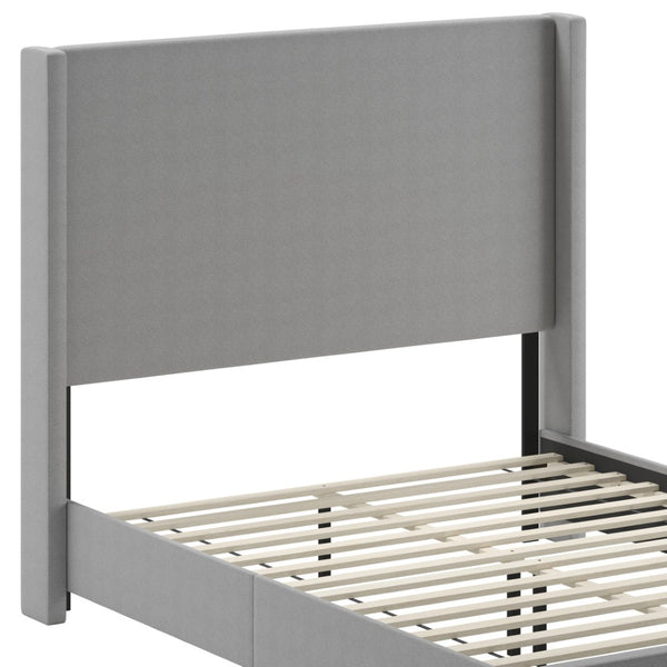 English Elm Quinn Full Upholstered Platform Bed with Wingback Headboard for Modern Comfort & Easy Assembly Gray In Stock. Usually ships in 24 - 48 business hours YK-1077-GY-Q-GG
