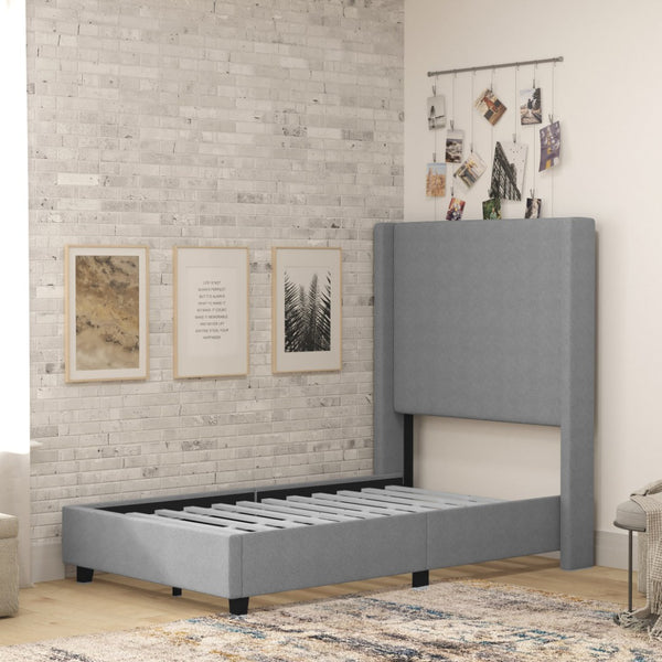 English Elm Quinn Full Upholstered Platform Bed with Wingback Headboard for Modern Comfort & Easy Assembly Gray In Stock. Usually ships in 24 - 48 business hours YK-1077-GY-T-GG