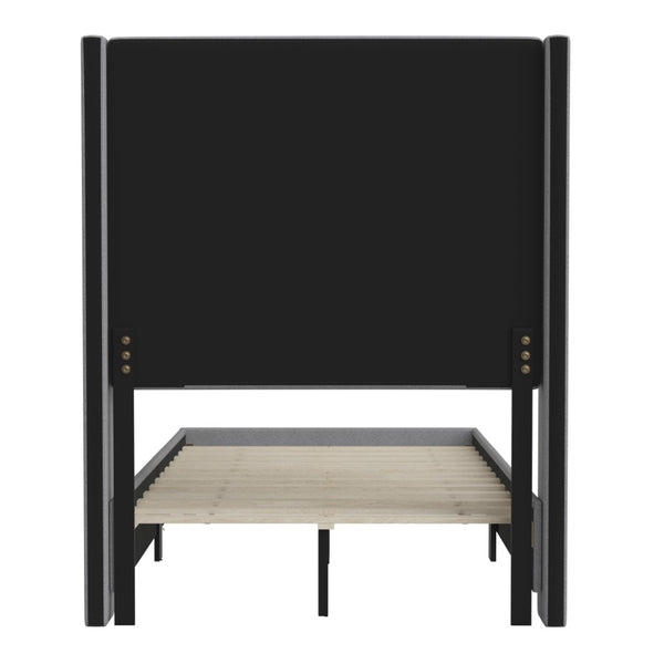 English Elm Quinn Full Upholstered Platform Bed with Wingback Headboard for Modern Comfort & Easy Assembly Gray In Stock. Usually ships in 24 - 48 business hours YK-1077-GY-T-GG