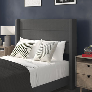 English Elm Hollis Full Upholstered Platform Bed with Wingback Headboard for Stylish, Comfortable Sleep Space Charcoal In Stock. Usually ships in 24 - 48 business hours YK-1078-CHAR-F-GG