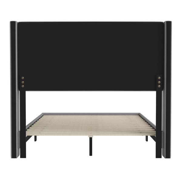 English Elm Hollis Full Upholstered Platform Bed with Wingback Headboard for Stylish, Comfortable Sleep Space Gray In Stock. Usually ships in 24 - 48 business hours YK-1078-GY-F-GG