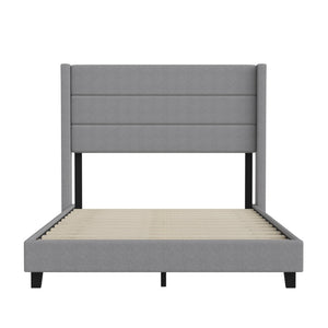 English Elm Hollis Full Upholstered Platform Bed with Wingback Headboard for Stylish, Comfortable Sleep Space Gray In Stock. Usually ships in 24 - 48 business hours YK-1078-GY-F-GG