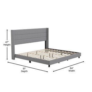 English Elm Hollis Full Upholstered Platform Bed with Wingback Headboard for Stylish, Comfortable Sleep Space Gray In Stock. Usually ships in 24 - 48 business hours YK-1078-GY-K-GG