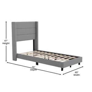 English Elm Hollis Full Upholstered Platform Bed with Wingback Headboard for Stylish, Comfortable Sleep Space Gray In Stock. Usually ships in 24 - 48 business hours YK-1078-GY-T-GG