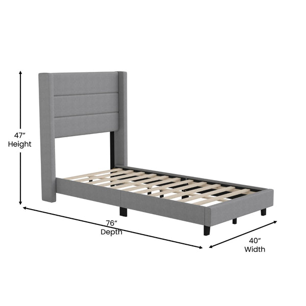 English Elm Hollis Full Upholstered Platform Bed with Wingback Headboard for Stylish, Comfortable Sleep Space Gray In Stock. Usually ships in 24 - 48 business hours YK-1078-GY-T-GG