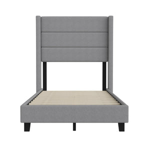 English Elm Hollis Full Upholstered Platform Bed with Wingback Headboard for Stylish, Comfortable Sleep Space Gray In Stock. Usually ships in 24 - 48 business hours YK-1078-GY-T-GG