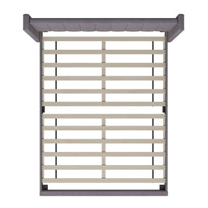 English Elm Bianca Queen Upholstered Platform Bed with Vertical Stitched Headboard and Convenient Storage Solutions Gray Velvet YK-1079-GY-F-GG