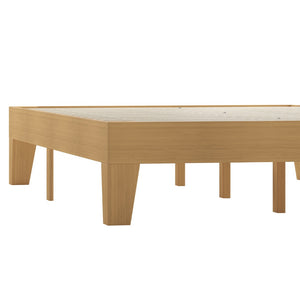 English Elm Evelyn Mid-Century Modern Wood Platform Bed with Sturdy Slats - Easy Assembly & Floor Protection Natural Full YKC-1090-F-NAT-GG