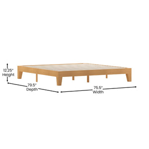English Elm Evelyn Mid-Century Modern Wood Platform Bed with Sturdy Slats - Easy Assembly & Floor Protection Natural King YKC-1090-K-NAT-GG