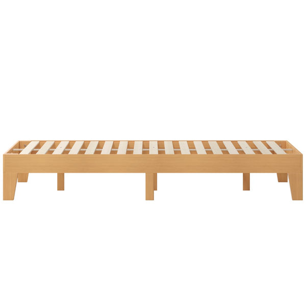 English Elm Evelyn Mid-Century Modern Wood Platform Bed with Sturdy Slats - Easy Assembly & Floor Protection Natural King YKC-1090-K-NAT-GG