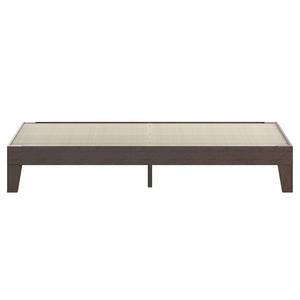 English Elm Evelyn Mid-Century Modern Wood Platform Bed with Sturdy Slats - Easy Assembly & Floor Protection Walnut King YKC-1090-K-WAL-GG