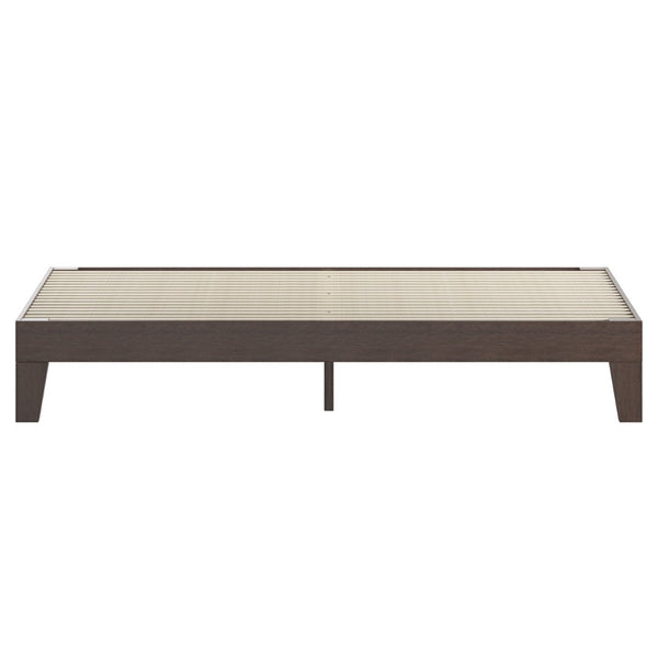 English Elm Evelyn Mid-Century Modern Wood Platform Bed with Sturdy Slats - Easy Assembly & Floor Protection Walnut King YKC-1090-K-WAL-GG