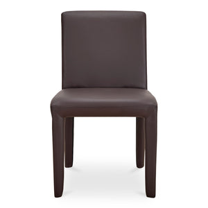 Moe's Home Monte Dining Chair Set Of 2 - Elegant Vegan Leather Upholstery With Comfort And Support Features Brown Upholstery, 100% Polyurethane,Iron Frame Ym-1007-20