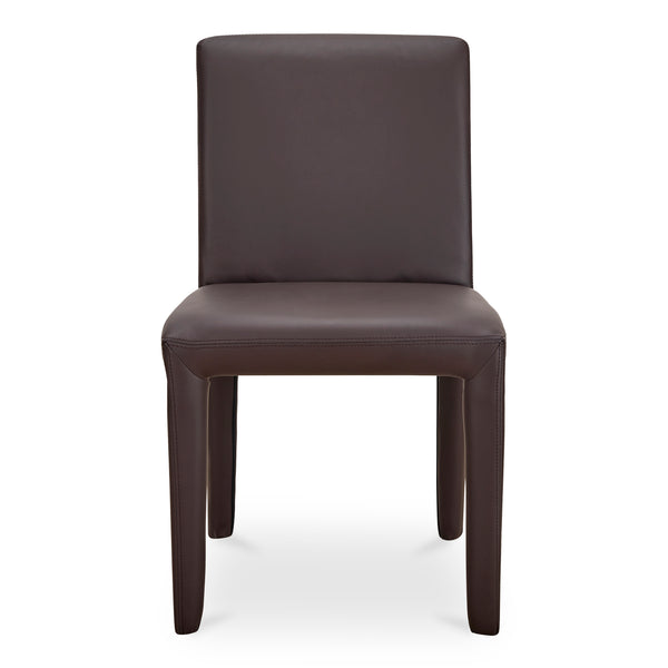 Moe's Home Monte Dining Chair Set Of 2 - Elegant Vegan Leather Upholstery With Comfort And Support Features Brown Upholstery, 100% Polyurethane,Iron Frame Ym-1007-20