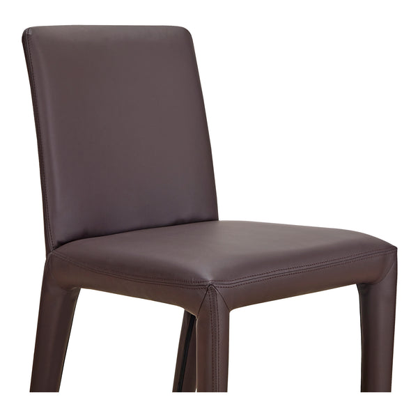 Moe's Home Monte Dining Chair Set Of 2 - Elegant Vegan Leather Upholstery With Comfort And Support Features Brown Upholstery, 100% Polyurethane,Iron Frame Ym-1007-20