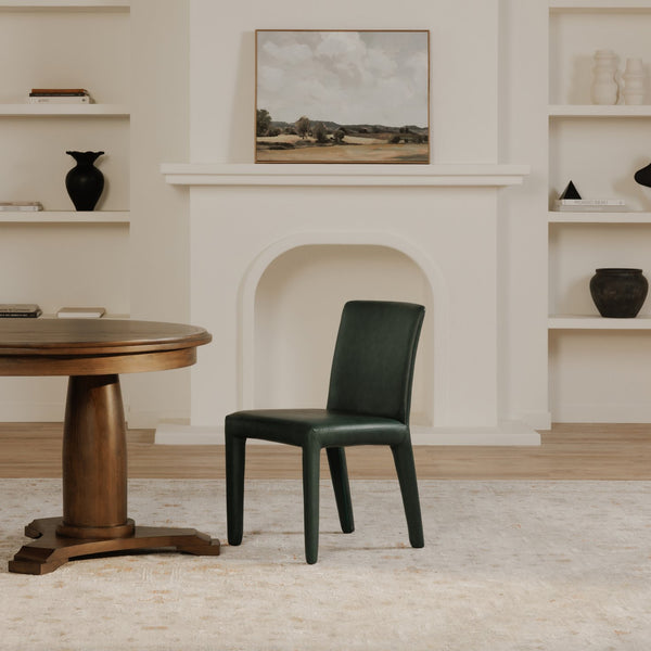 Moe's Home Monte Dining Chair Set Of 2 - Elegant Vegan Leather Upholstery With Comfort And Support Features Blue Upholstery, 100% Polyurethane,Iron Frame Ym-1007-36