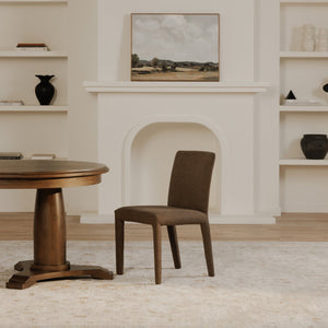 Moe's Home Monte Dining Chair Set Of 2 - Stylishly Upholstered, Stain-resistant Comfort For Everyday Dining Brown Upholstery, 100% Polyester,Iron Frame Ym-1008-03