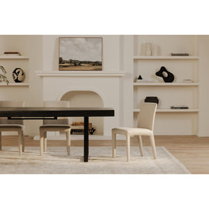 Moe's Home Monte Dining Chair Set Of 2 - Stylishly Upholstered, Stain-resistant Comfort For Everyday Dining Beige Upholstery, 100% Polyester,Iron Frame Ym-1008-34