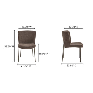 Moe's Home Early Dining Chair Set Of 2 - Elegant Minimalist Design With Comfortable Upholstered Seats Brown Upholstery, 100% Polyester,Metal Frame Ym-1012-20