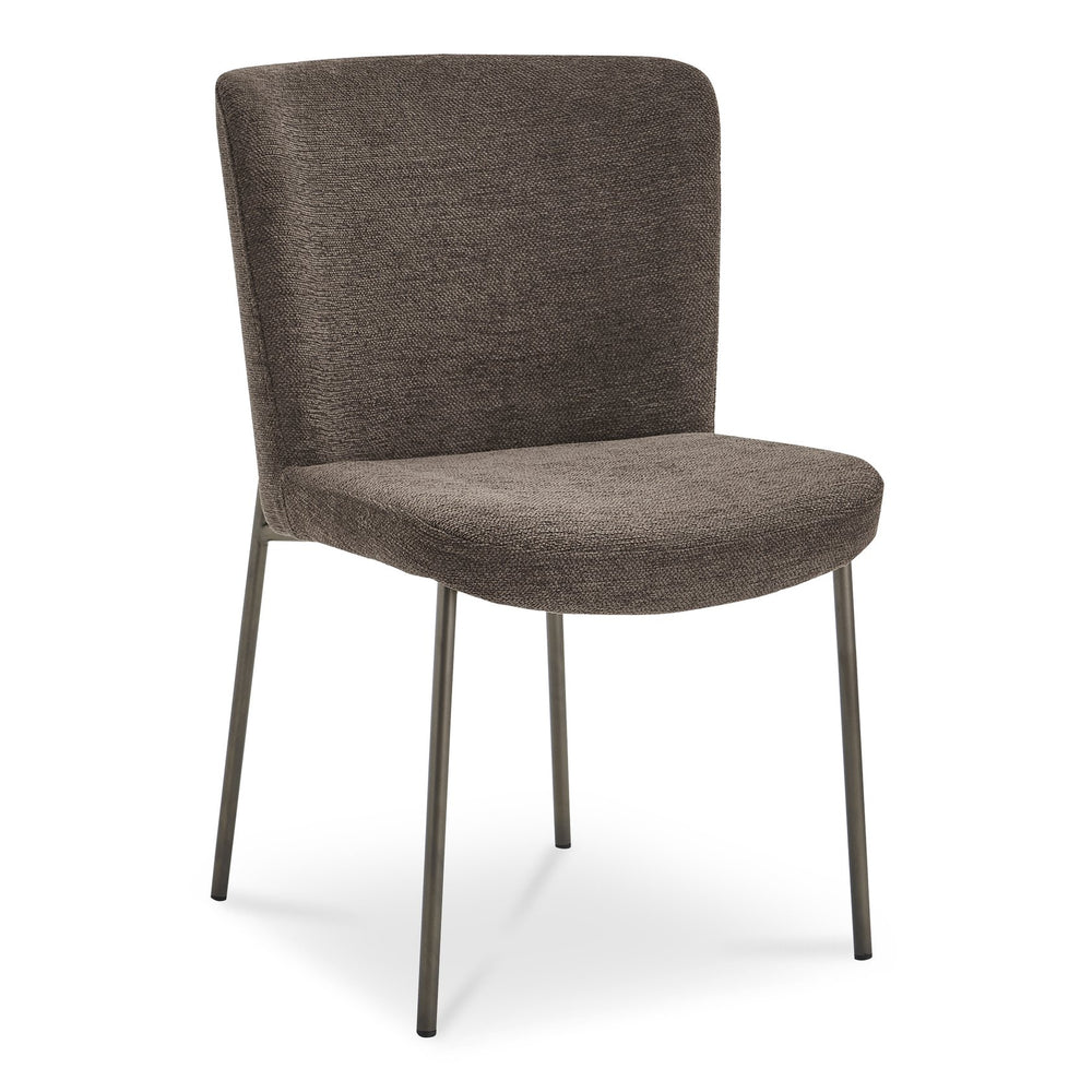 Moe's Home Early Dining Chair Set Of 2 - Elegant Minimalist Design With Comfortable Upholstered Seats Brown Upholstery, 100% Polyester,Metal Frame Ym-1012-20