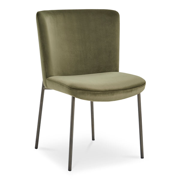 Moe's Home Early Dining Chair Set Of 2 - Elegant Minimalist Design With Comfortable Upholstered Seats Green Upholstery, 100% Polyester,Metal Frame Ym-1012-27
