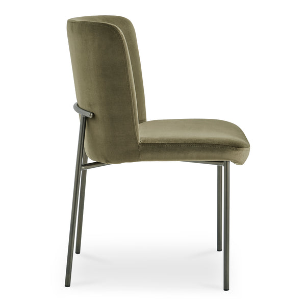Moe's Home Early Dining Chair Set Of 2 - Elegant Minimalist Design With Comfortable Upholstered Seats Green Upholstery, 100% Polyester,Metal Frame Ym-1012-27