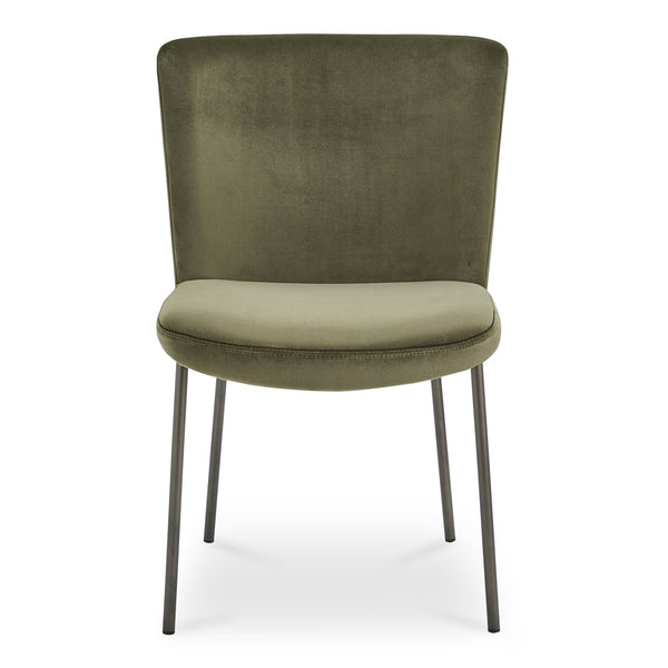 Moe's Home Early Dining Chair Set Of 2 - Elegant Minimalist Design With Comfortable Upholstered Seats Green Upholstery, 100% Polyester,Metal Frame Ym-1012-27
