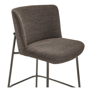 Moe's Home Early Elegant Bar Stool With Performance Fabric Upholstery And Slim Blackened Bronze Metal Frame Brown Upholstery, 100% Polyester,Metal Frame Ym-1013-20